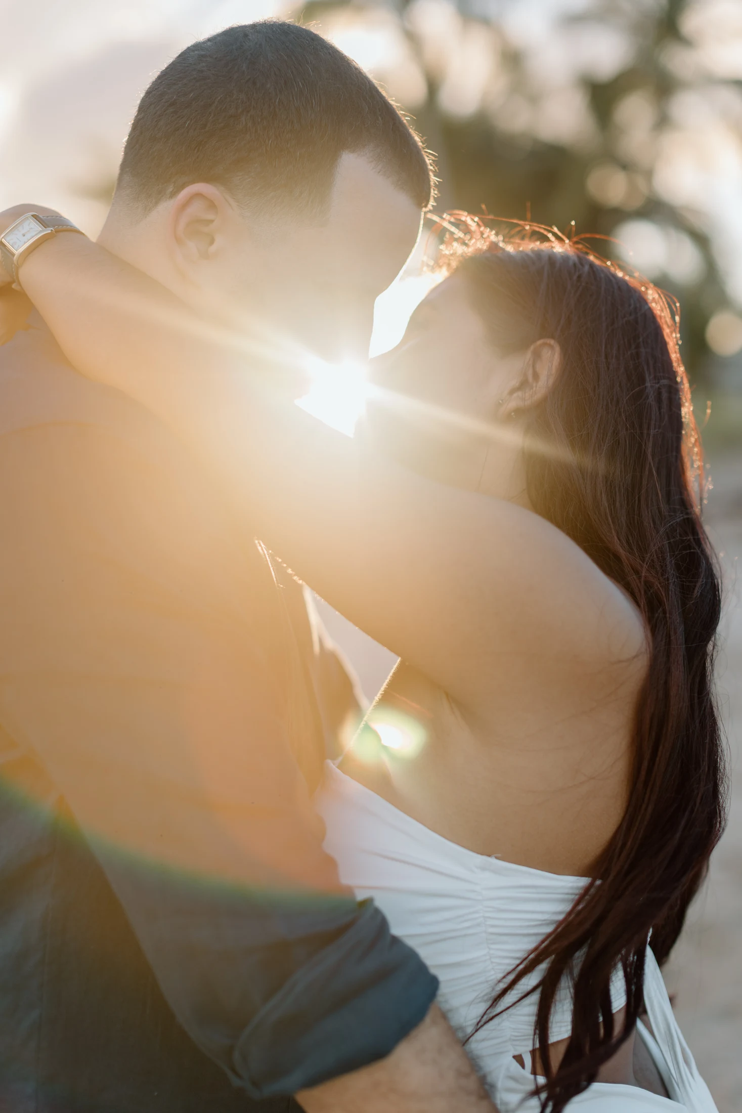 Ginna and Francisco in golden sunlight